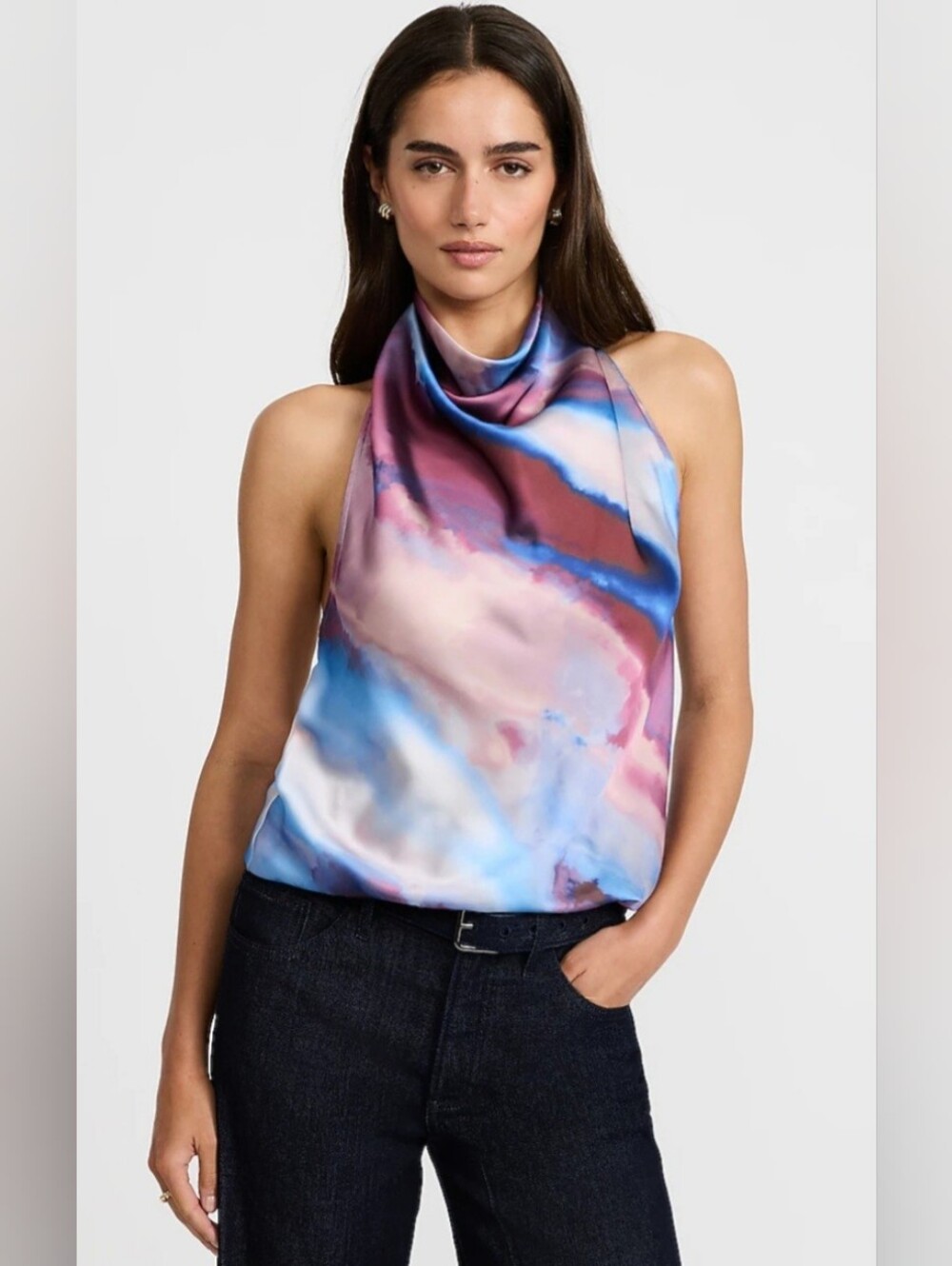 EXPRESS Satin Cowl Neck Tank